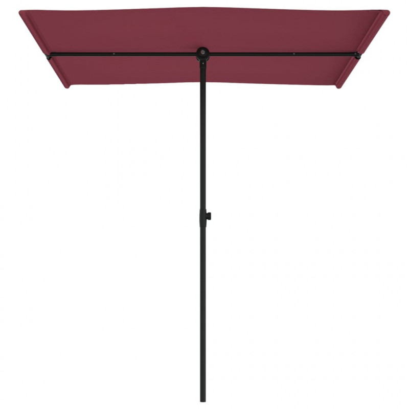 Parasol ogrodowy na aluminiowym słupku, 180x110 cm, bordowy