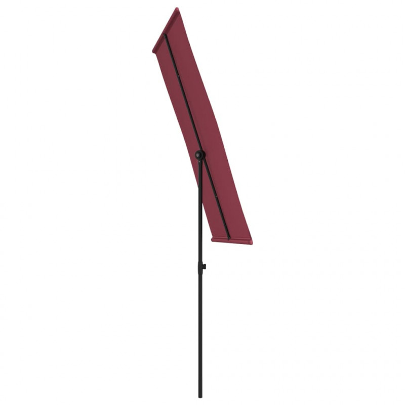 Parasol ogrodowy na aluminiowym słupku, 180x110 cm, bordowy