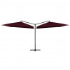 Podwójny parasol na stalowym słupku, 250 x 250 cm, bordowy