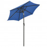 Parasol ogrodowy z LED, niebieski, 200x211 cm, aluminium