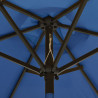Parasol ogrodowy z LED, niebieski, 200x211 cm, aluminium