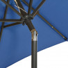 Parasol ogrodowy z LED, niebieski, 200x211 cm, aluminium