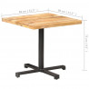 Stolik bistro, kwadratowy, 80x80x75 cm, surowe drewno mango