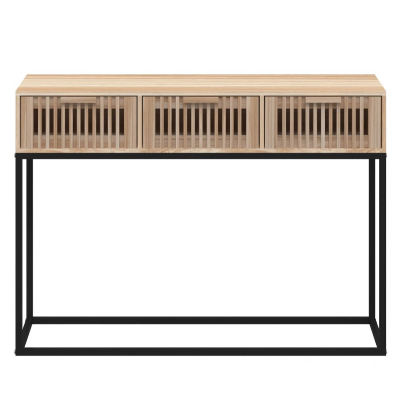 Stolik konsolowy, 105x30x75cm, materiał drewnopochodny i żelazo