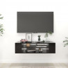 Wisząca szafka TV, czarna, 100x30x26,5 cm
