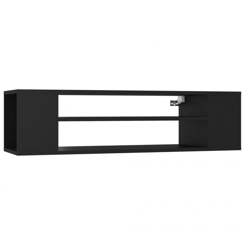 Wisząca szafka TV, czarna, 100x30x26,5 cm