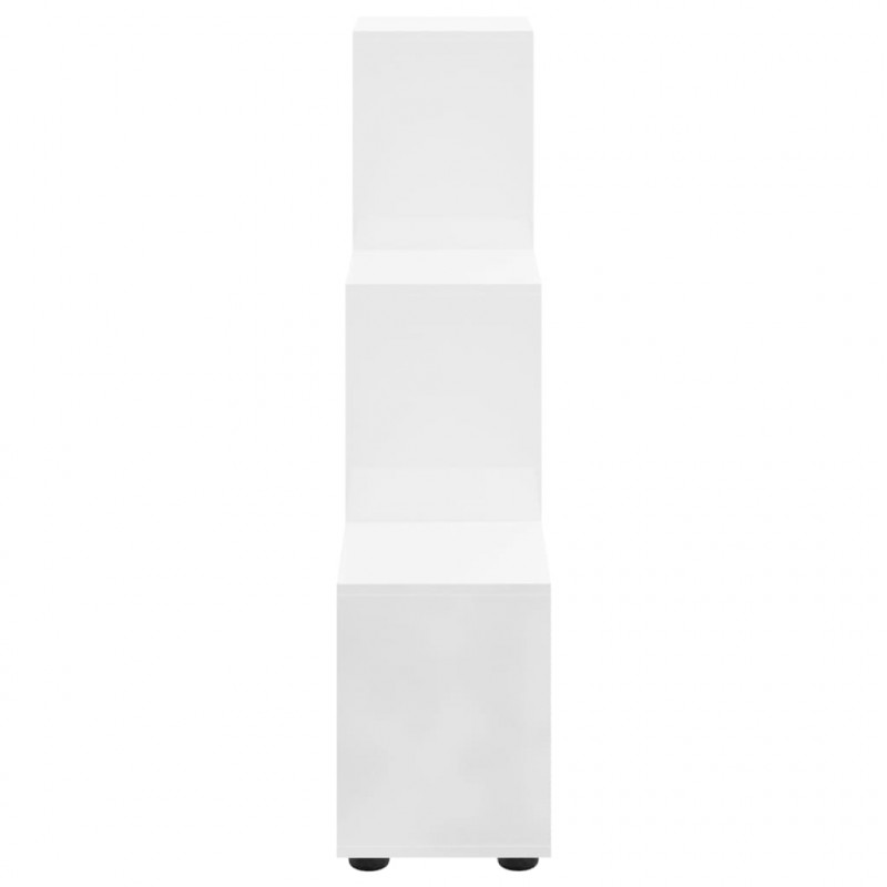 Regał schodkowy, biały o wysokim połysku, 107 cm