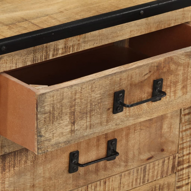Komoda, 100x31x60 cm, lite, surowe drewno mango
