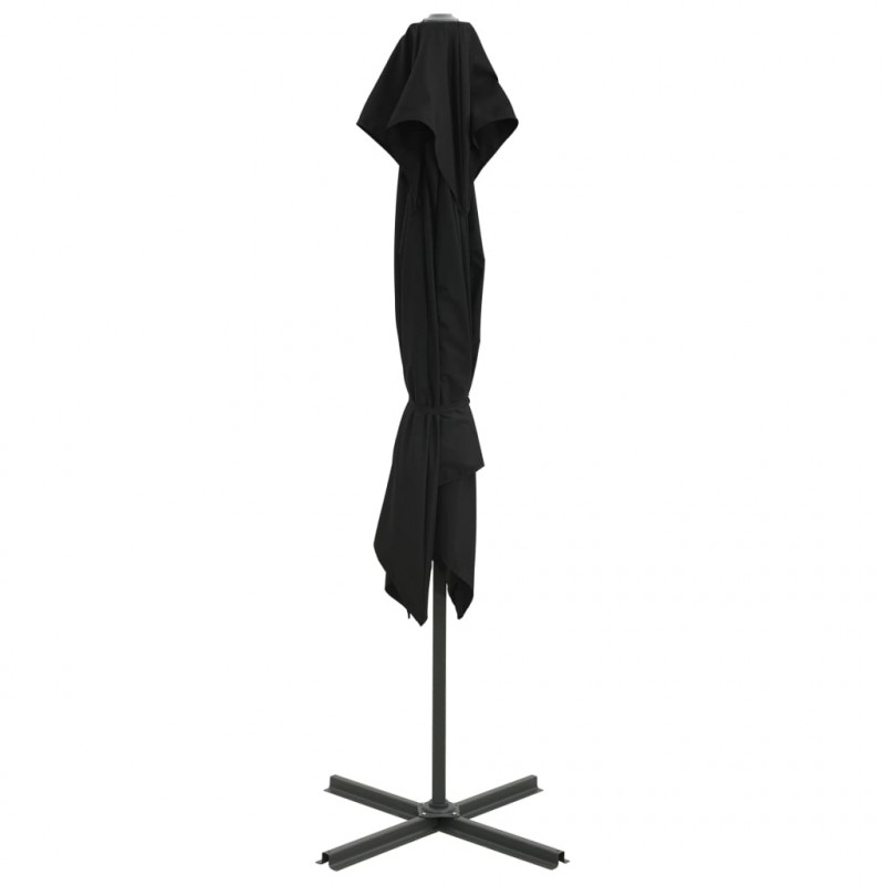 Parasol wiszący z podwójną czaszą, 250x250 cm, czarny