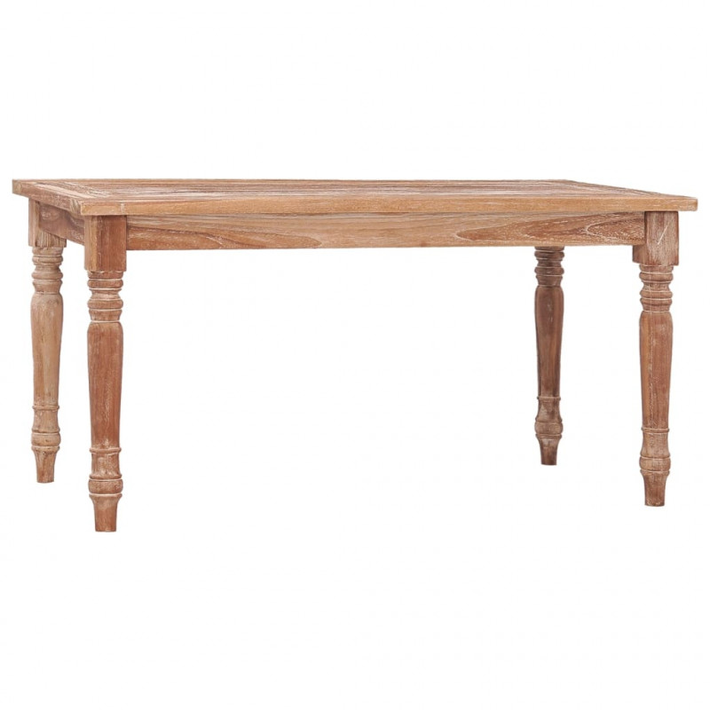 Stolik kawowy Batavia, 90x50x45 cm, bielone, lite drewno tekowe