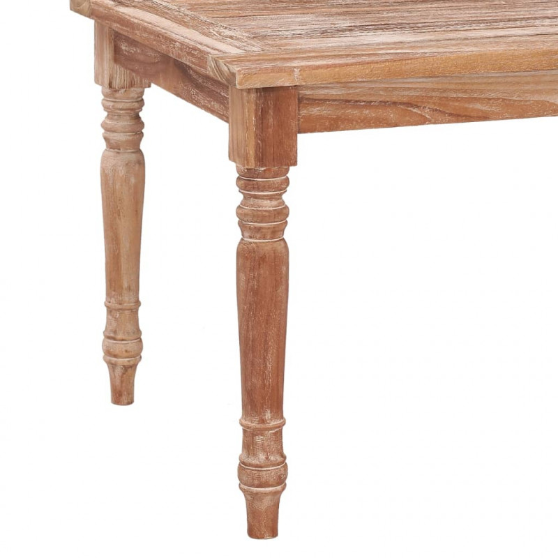 Stolik kawowy Batavia, 90x50x45 cm, bielone, lite drewno tekowe