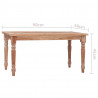 Stolik kawowy Batavia, 90x50x45 cm, bielone, lite drewno tekowe