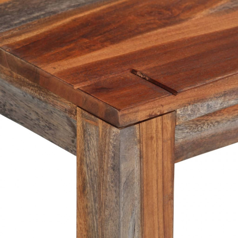 Ławka z oparciem, 160 cm, szara, lite drewno akacjowe