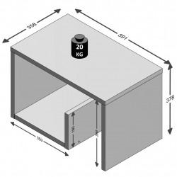 FMD Stolik kawowy 2-w-1, 59,1 x 35,8 x 37,8 cm, biały