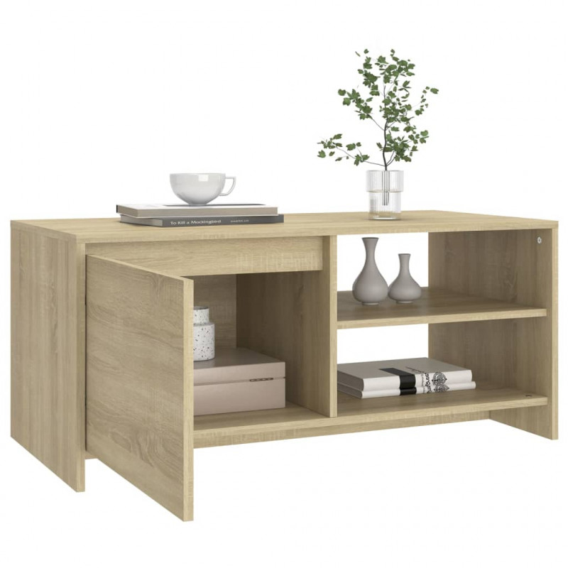 Stolik kawowy, dąb sonoma 102x50x45 cm, materiał drewnopochodny