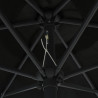 Parasol ogrodowy z LED i aluminiowym słupkiem, 270 cm, czarny