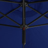 Podwójny parasol ogrodowy, stalowy słupek, niebieski, 600 cm