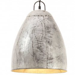 Industrialna lampa wisząca, 25 W, srebrna, okrągła, 32 cm, E27