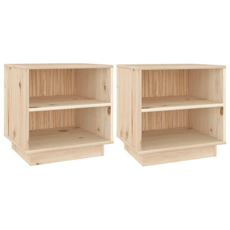 Szafki nocne, 2 szt., 40x34x40 cm, lite drewno sosnowe
