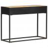 Stolik konsolowy, 100x35x75 cm, surowe drewno mango i trzcina