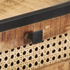 Stolik konsolowy, 100x35x75 cm, surowe drewno mango i trzcina