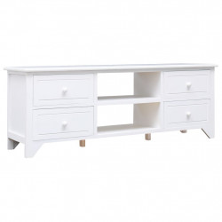 Szafka pod TV, biała,108x30x40 cm, drewno paulownia
