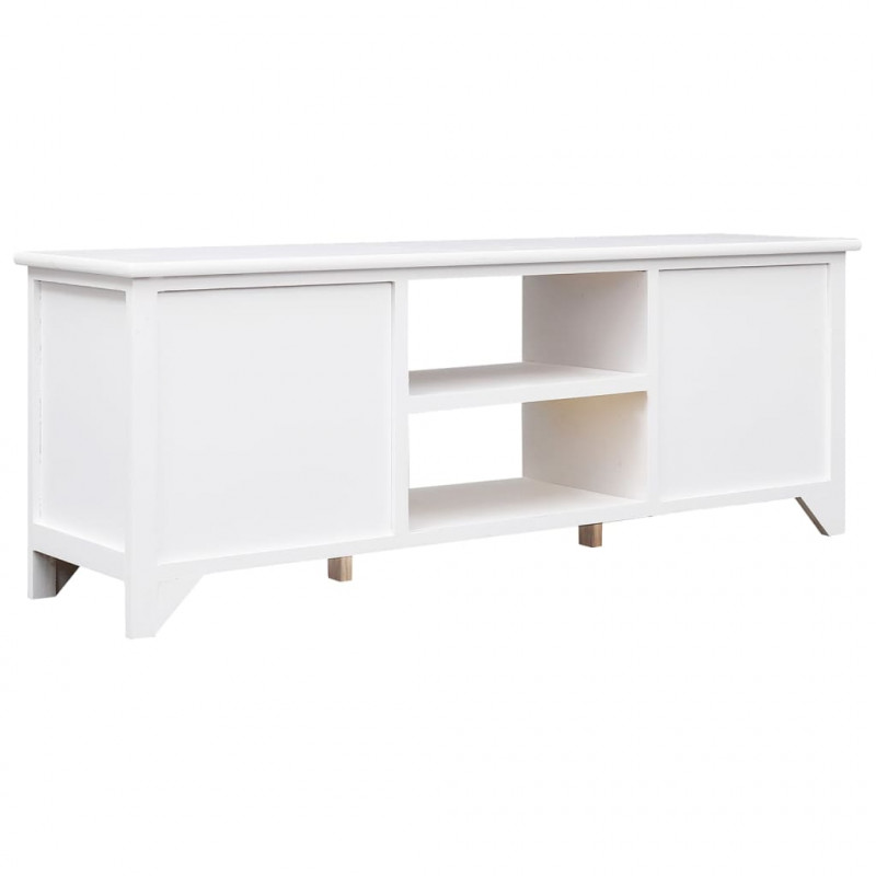 Szafka pod TV, biała,108x30x40 cm, drewno paulownia