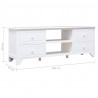 Szafka pod TV, biała,108x30x40 cm, drewno paulownia