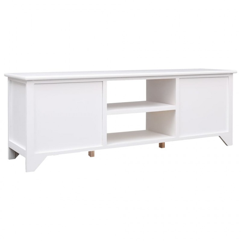 Szafka pod TV, biała,108x30x40 cm, drewno paulownia