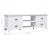 Szafka pod TV, biała,108x30x40 cm, drewno paulownia