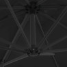 Parasol wiszący ze stalowym słupkiem, 250x250 cm, czarny