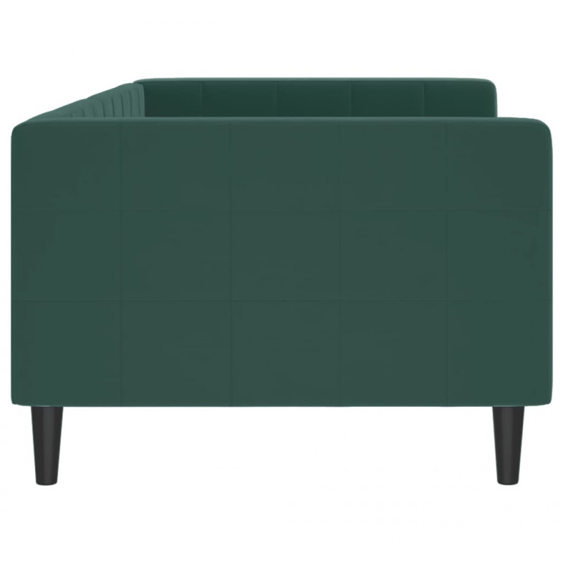 Sofa z funkcją spania, ciemnozielona, 90x200 cm, aksamitna