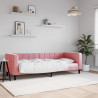 Sofa z funkcją spania, różowa, 80x200 cm, obita aksamitem