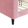 Sofa z funkcją spania, różowa, 80x200 cm, obita aksamitem