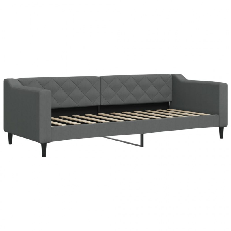 Sofa z funkcją spania, ciemnoszara, 80x200 cm, obita tkaniną