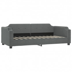 Sofa z funkcją spania, ciemnoszara, 100x200 cm, obita tkaniną
