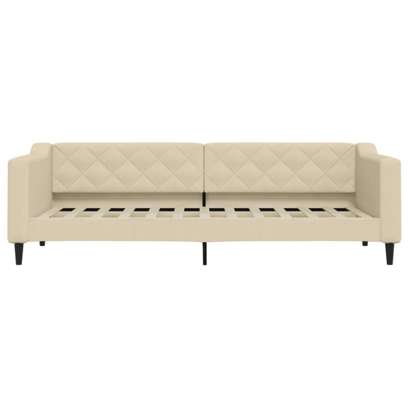Sofa z funkcją spania, kremowa, 80x200 cm, obita tkaniną