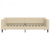 Sofa z funkcją spania, kremowa, 80x200 cm, obita tkaniną