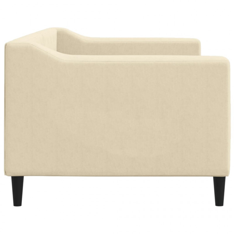 Sofa z funkcją spania, kremowa, 80x200 cm, obita tkaniną
