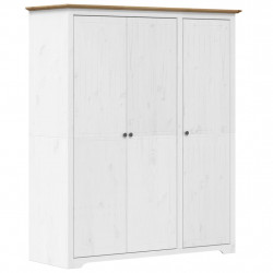 Szafa BODO, biało-brązowa, 146x53,5x173 cm, lite drewno sosnowe