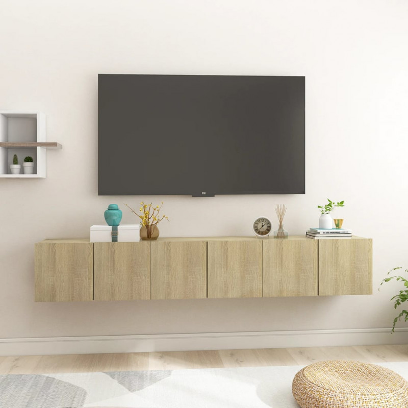 Szafki wiszące pod TV 3 szt., dąb sonoma, 60x30x30 cm