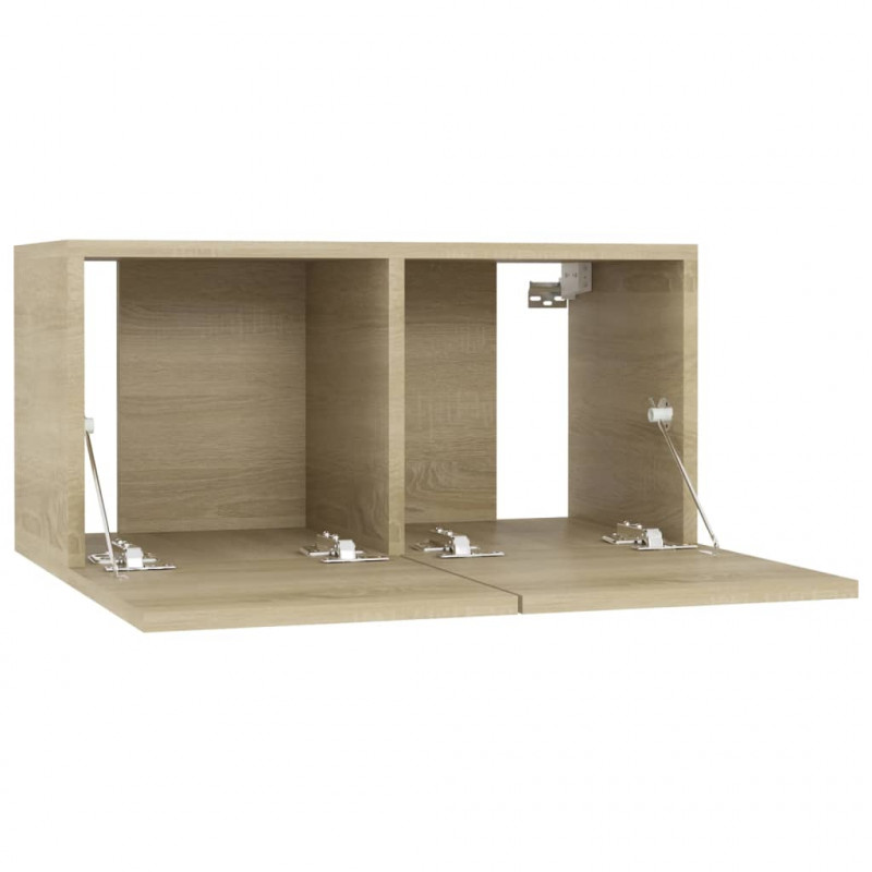 Szafki wiszące pod TV 3 szt., dąb sonoma, 60x30x30 cm