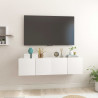 Szafki wiszące pod TV 2 szt., wysoki połysk, białe, 60x30x30 cm