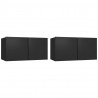 Szafki wiszące pod TV 2 szt., czarne, 60x30x30 cm