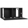 Szafki wiszące pod TV 2 szt., czarne, 60x30x30 cm