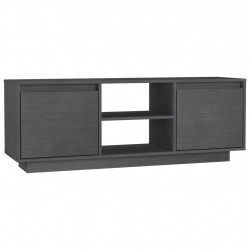 Szafka pod telewizor, szara, 110x30x40 cm, lite drewno sosnowe