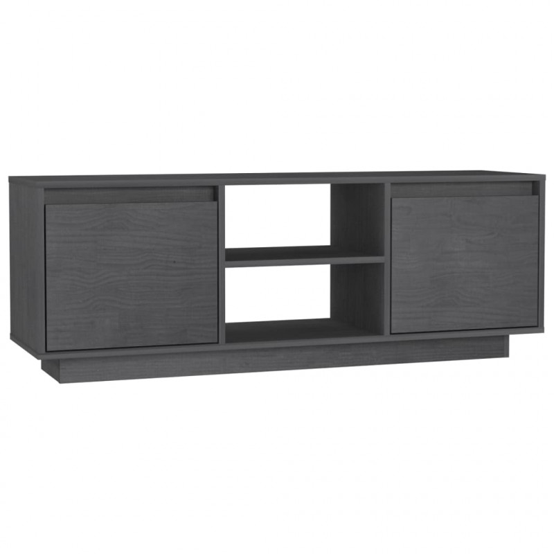 Szafka pod telewizor, szara, 110x30x40 cm, lite drewno sosnowe