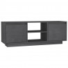 Szafka pod telewizor, szara, 110x30x40 cm, lite drewno sosnowe