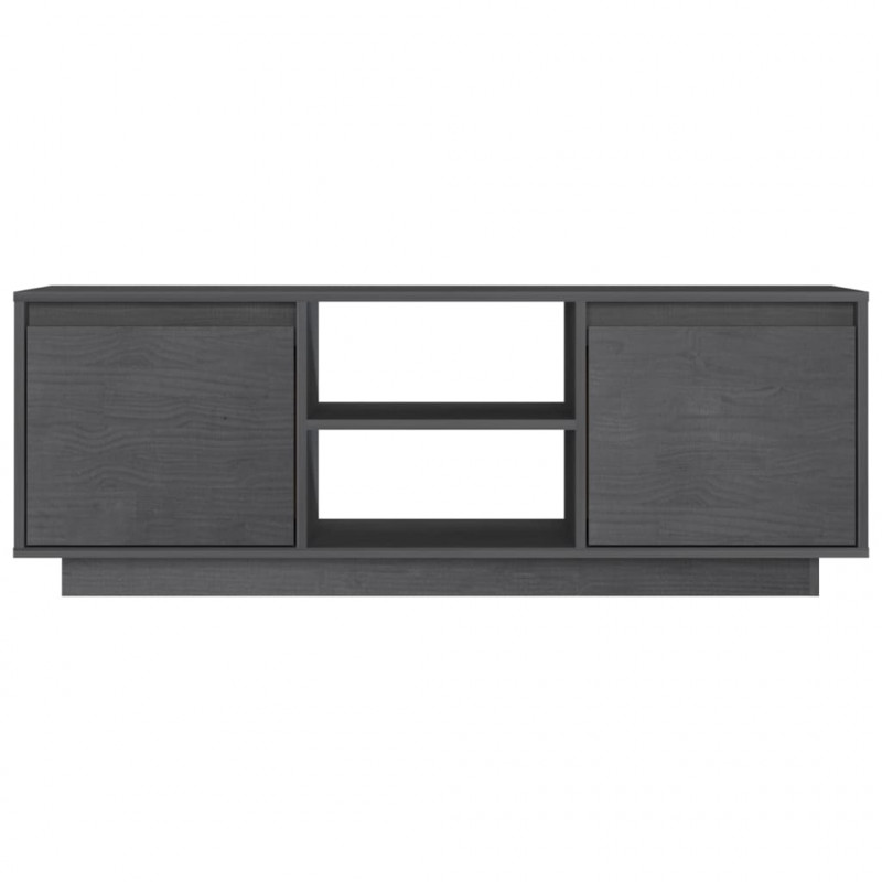Szafka pod telewizor, szara, 110x30x40 cm, lite drewno sosnowe