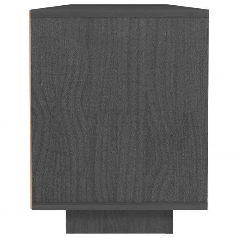 Szafka pod telewizor, szara, 110x30x40 cm, lite drewno sosnowe